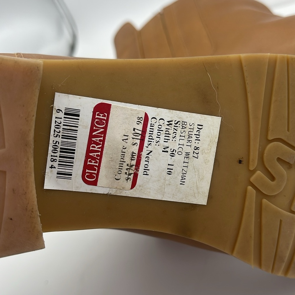 Stuart Weitzman Basilico Chelsea Booties Leather Ankle Boots Camel NWT Sz 7.5 - Picture 6 of 8